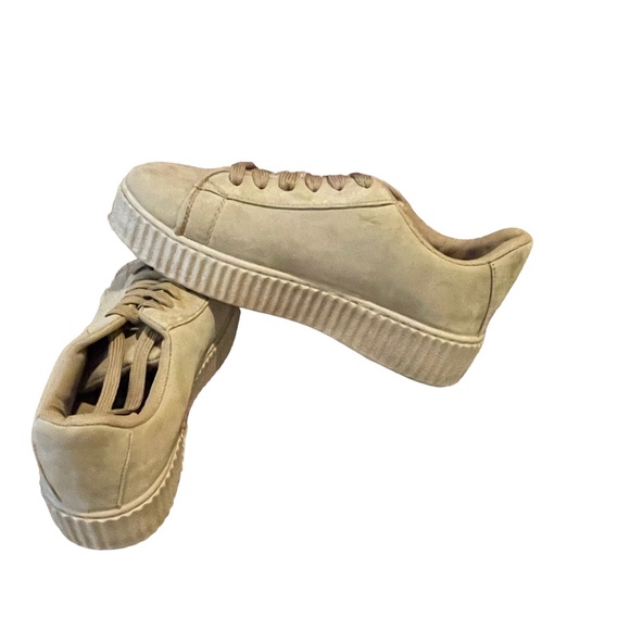 ‼️$7‼️H2K Hannah Suede Platform Sneakers Tan NWB - Picture 3 of 9